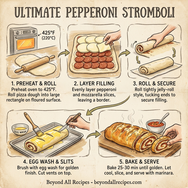 Ultimate Pepperoni Stromboli instructions