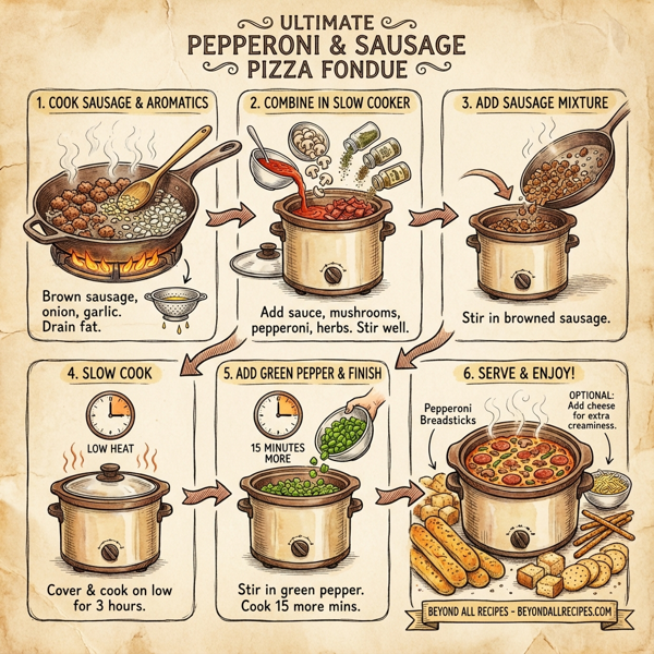 Ultimate Pepperoni & Sausage Pizza Fondue instructions