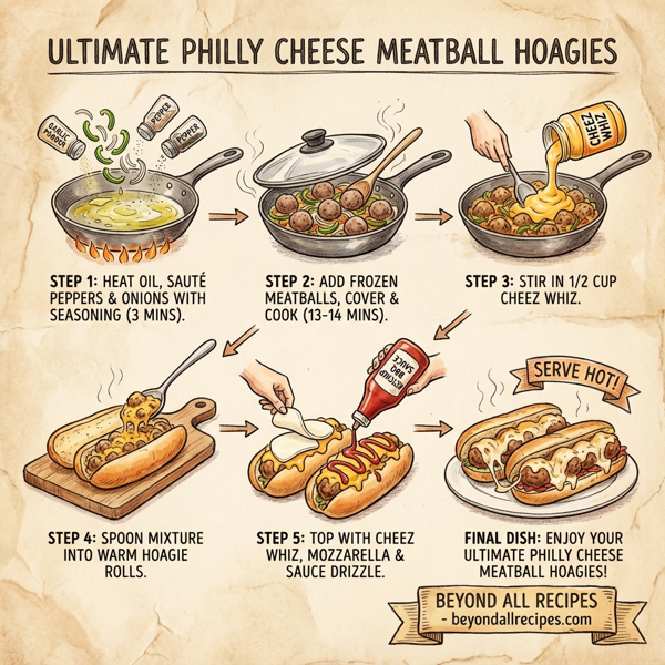 Ultimate Philly Cheese Meatball Hoagies instructions