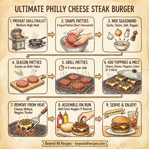 Ultimate Philly Cheese Steak Burger instructions