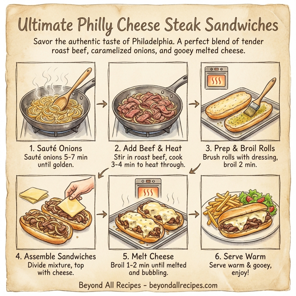 Ultimate Philly Cheese Steak Sandwiches instructions