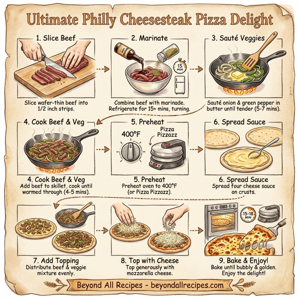 Ultimate Philly Cheesesteak Pizza Delight instructions