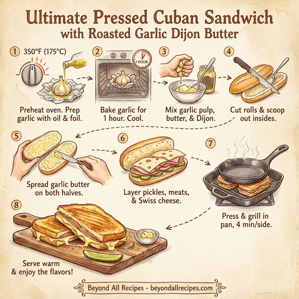 Ultimate Pressed Cuban Sandwich with Roasted Garlic Dijon Butter instructions