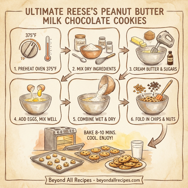 Ultimate Reese's Peanut Butter Milk Chocolate Cookies instructions