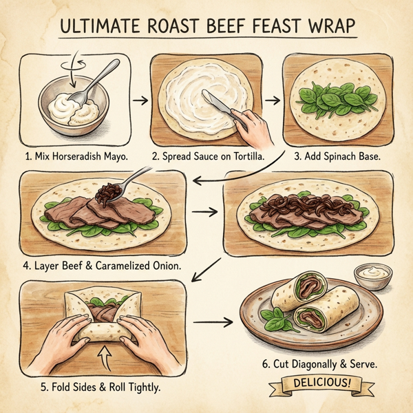 Ultimate Roast Beef Feast Wrap instructions