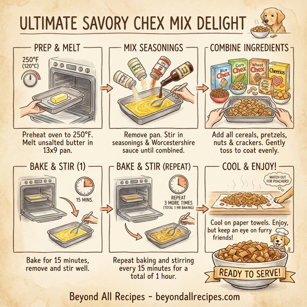Ultimate Savory Chex Mix Delight instructions