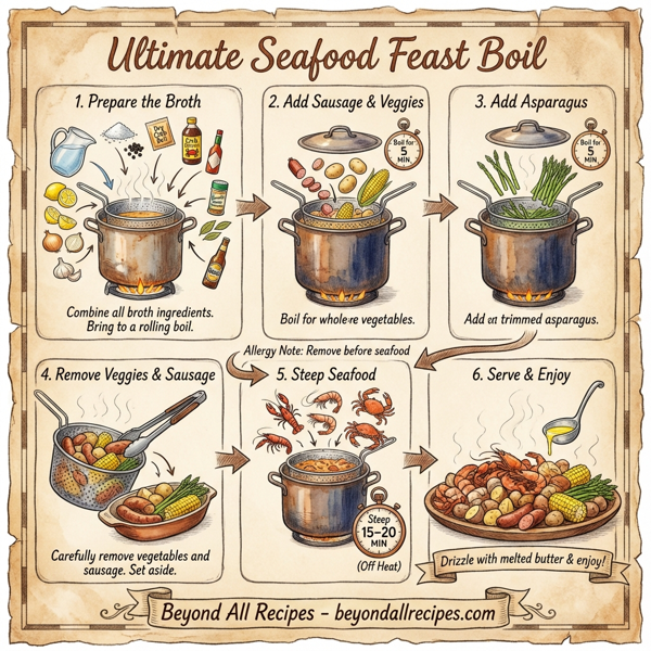 Ultimate Seafood Feast Boil instructions