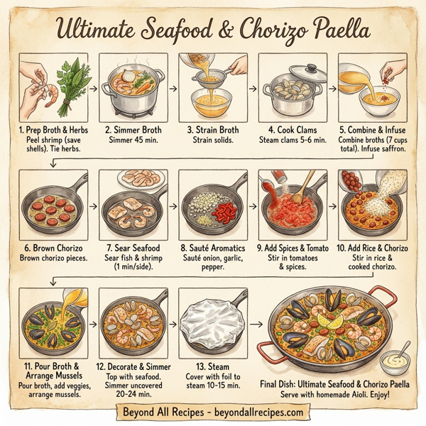 Ultimate Seafood & Chorizo Paella instructions