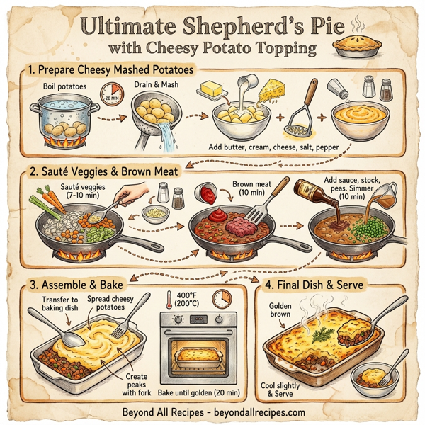 Ultimate Shepherd's Pie with Cheesy Potato Topping instructions