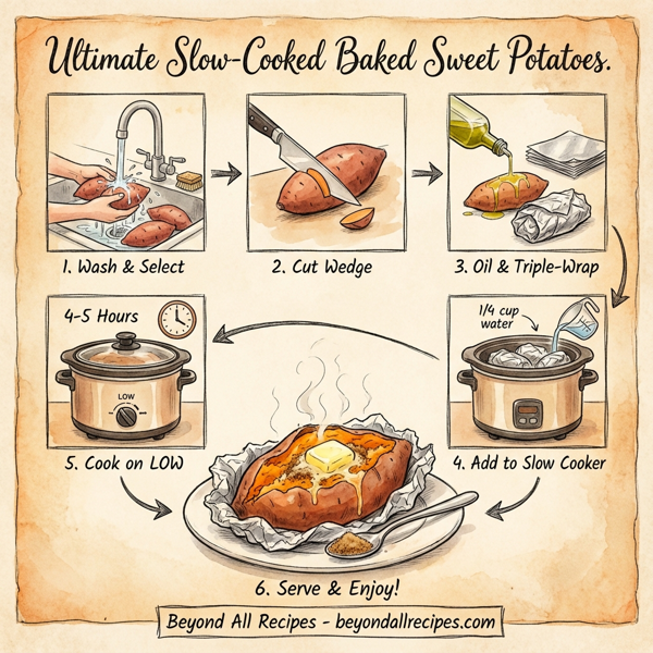 Ultimate Slow-Cooked Baked Sweet Potatoes instructions