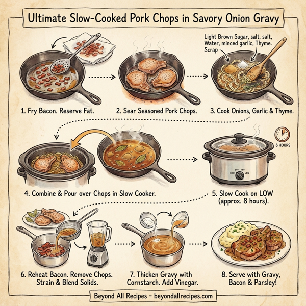 Ultimate Slow-Cooked Pork Chops in Savory Onion Gravy instructions