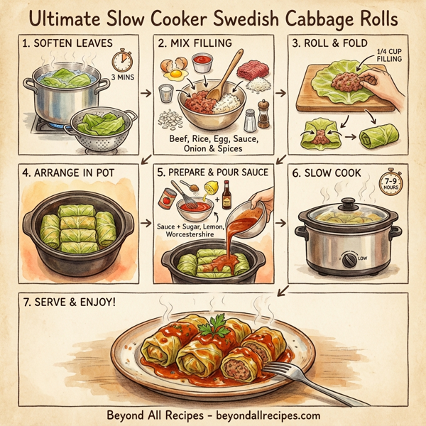 Ultimate Slow Cooker Swedish Cabbage Rolls instructions