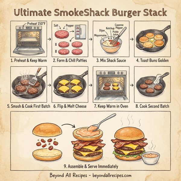 Ultimate SmokeShack Burger Stack instructions