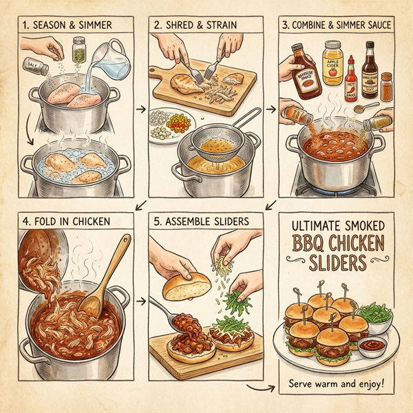 Ultimate Smoked BBQ Chicken Sliders instructions