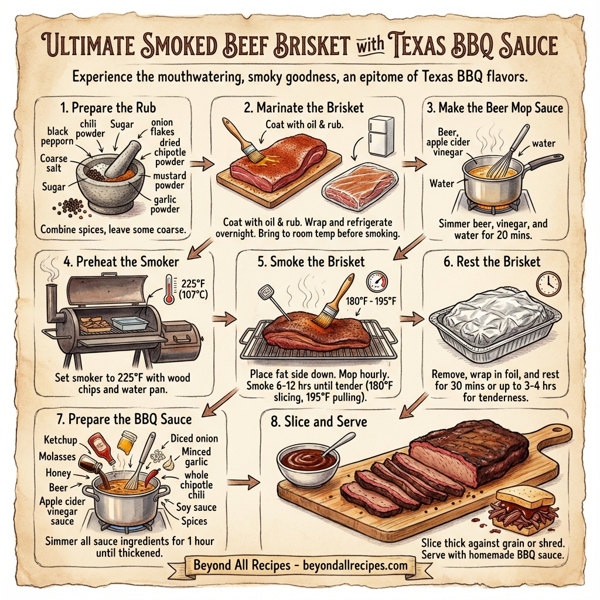 Ultimate Smoked Beef Brisket with Texas BBQ Sauce instructions