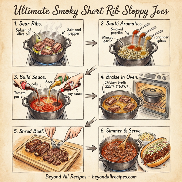 Ultimate Smoky Short Rib Sloppy Joes instructions