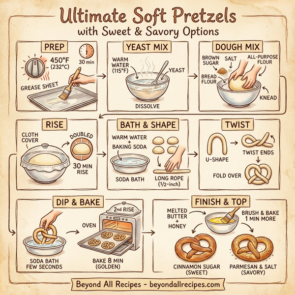 Ultimate Soft Pretzels with Sweet & Savory Options instructions