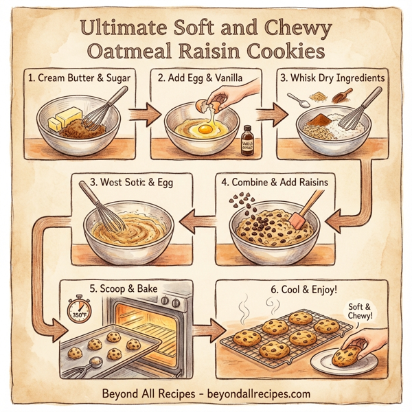 Ultimate Soft and Chewy Oatmeal Raisin Cookies instructions