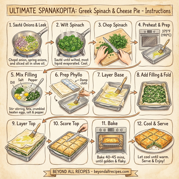 Ultimate Spanakopita: Greek Spinach & Cheese Pie instructions