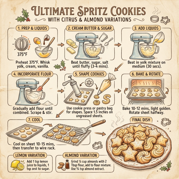 Ultimate Spritz Cookies with Citrus and Almond Variations instructions