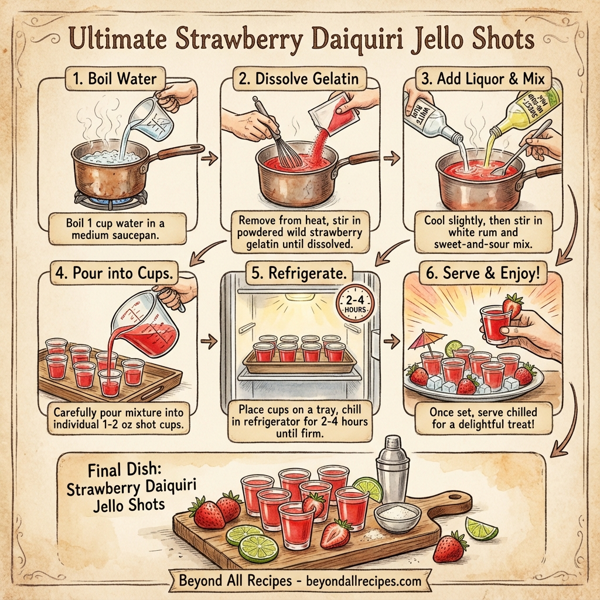 Ultimate Strawberry Daiquiri Jello Shots instructions