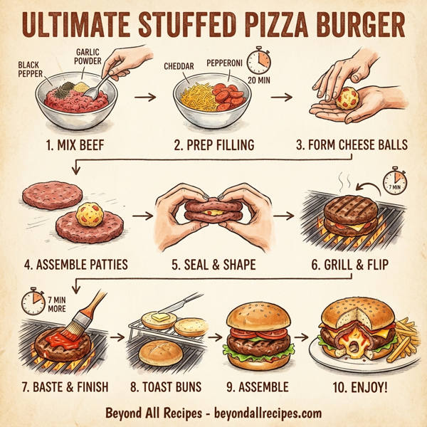 Ultimate Stuffed Pizza Burger instructions