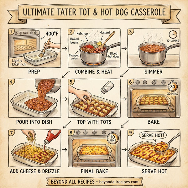 Ultimate Tater Tot & Hot Dog Casserole instructions