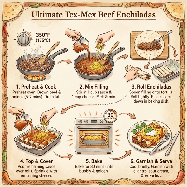 Ultimate Tex-Mex Beef Enchiladas instructions