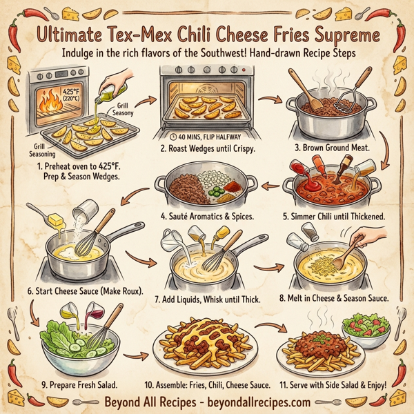 Ultimate Tex-Mex Chili Cheese Fries Supreme instructions