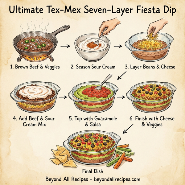 Ultimate Tex-Mex Seven-Layer Fiesta Dip instructions