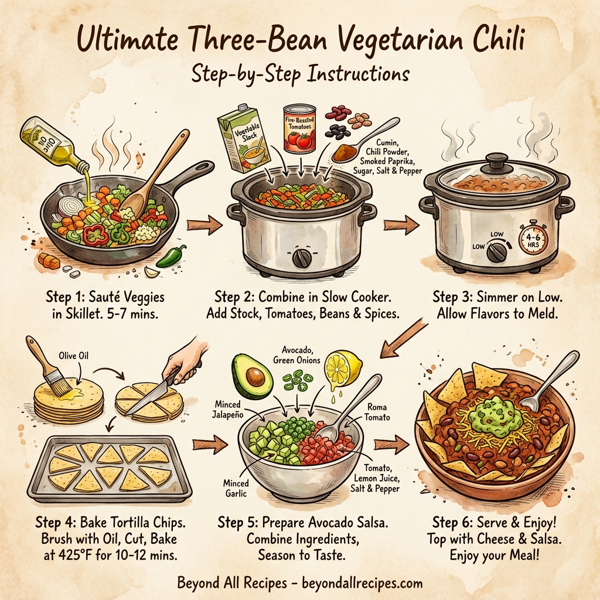 Ultimate Three-Bean Vegetarian Chili instructions