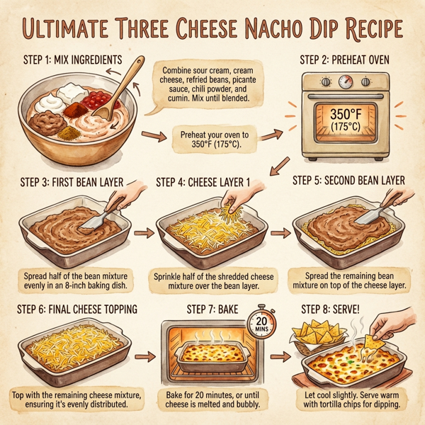 Ultimate Three Cheese Nacho Dip instructions