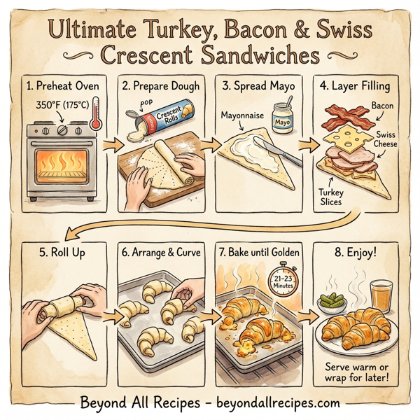 Ultimate Turkey, Bacon & Swiss Crescent Sandwiches instructions