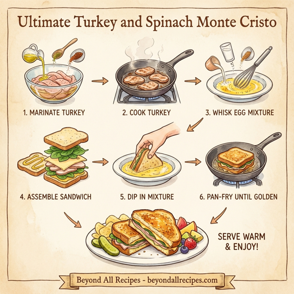 Ultimate Turkey and Spinach Monte Cristo instructions