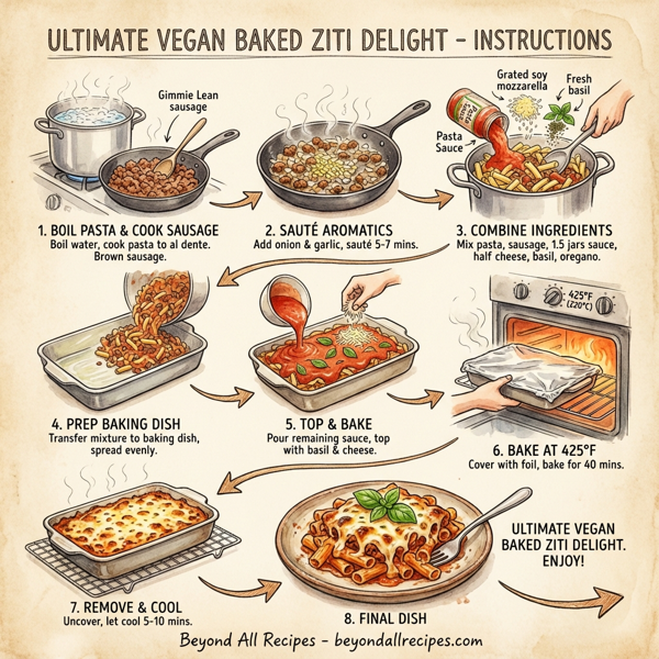 Ultimate Vegan Baked Ziti Delight instructions