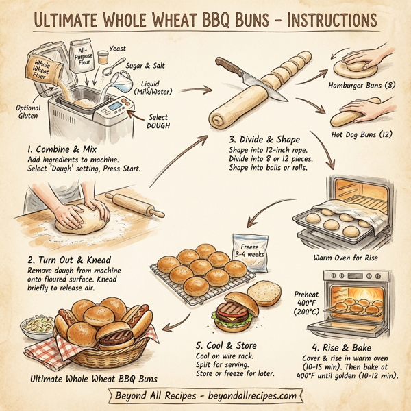 Ultimate Whole Wheat BBQ Buns instructions