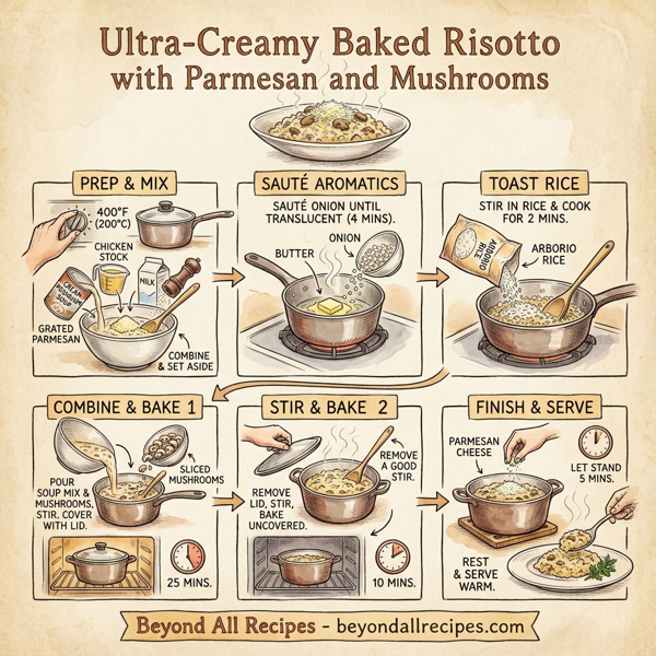 Ultra-Creamy Baked Risotto with Parmesan and Mushrooms instructions