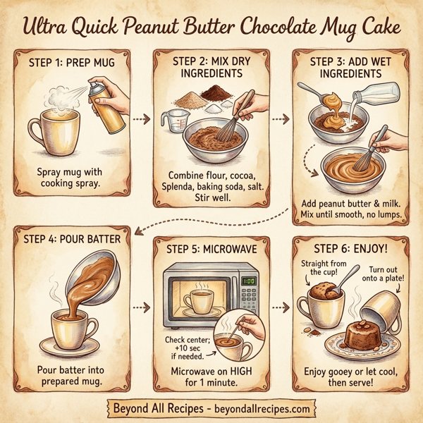 Ultra Quick Peanut Butter Chocolate Mug Cake instructions