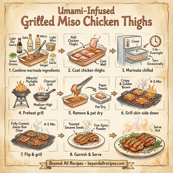 Umami-Infused Grilled Miso Chicken Thighs instructions
