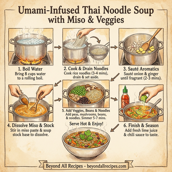 Umami-Infused Thai Noodle Soup with Miso & Veggies instructions