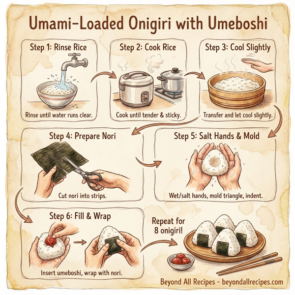 Umami-Loaded Onigiri with Umeboshi instructions