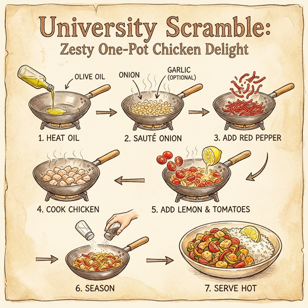 University Scramble: Zesty One-Pot Chicken Delight instructions