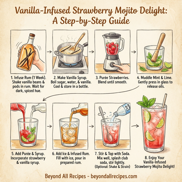 Vanilla-Infused Strawberry Mojito Delight instructions