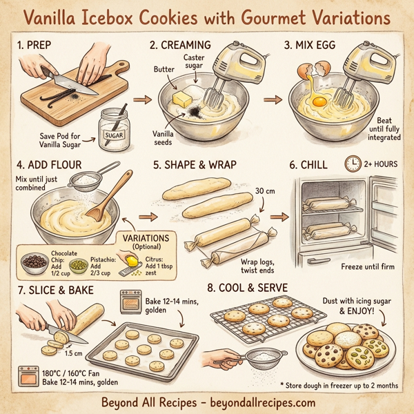 Vanilla Icebox Cookies with Gourmet Variations instructions