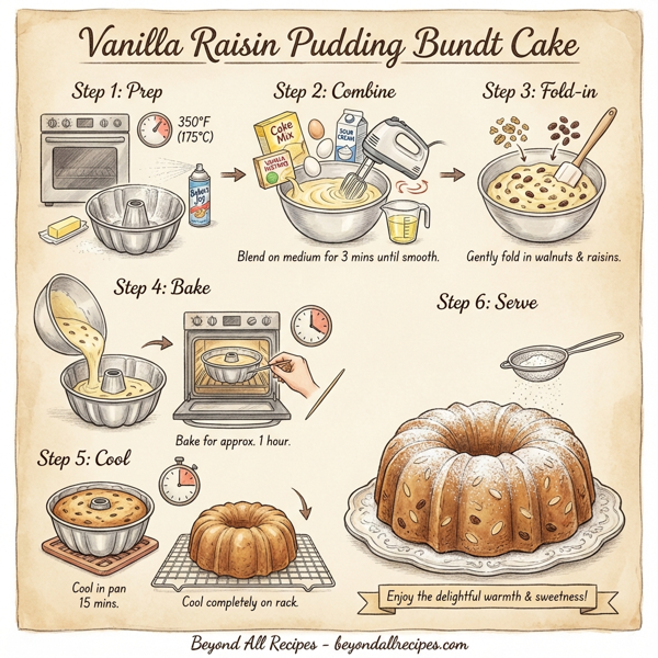 Vanilla Raisin Pudding Bundt Cake instructions
