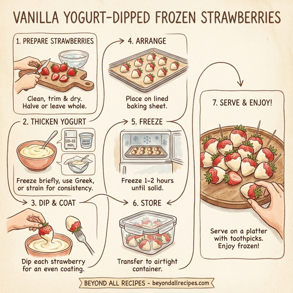 Vanilla Yogurt-Dipped Frozen Strawberries instructions