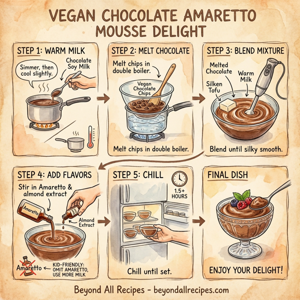 Vegan Chocolate Amaretto Mousse Delight instructions