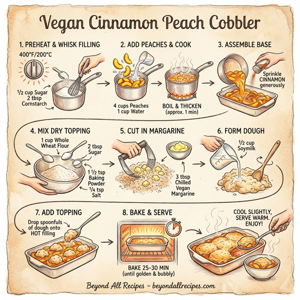 Vegan Cinnamon Peach Cobbler instructions