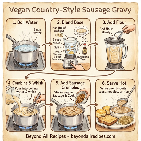 Vegan Country-Style Sausage Gravy instructions