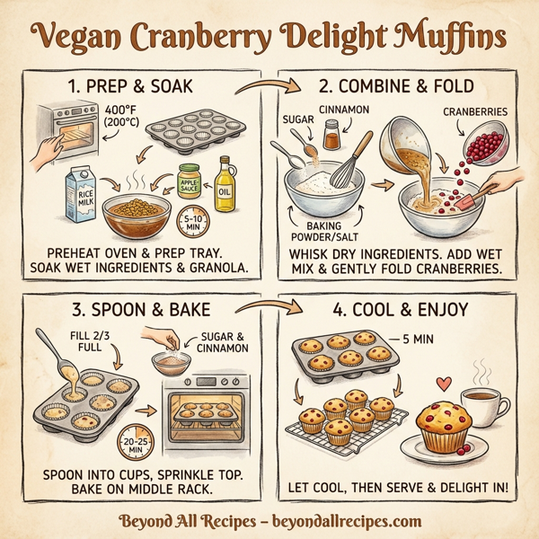 Vegan Cranberry Delight Muffins instructions
